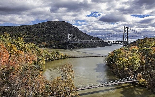 View of the Bear Mountain Bridge over Popolopen Creek feeding into the Hudson River. (John Greim/LightRocket via Getty Images)