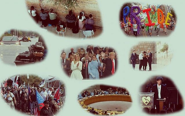 Top 10 moments for Jews in 5777. (JTA Collage)
