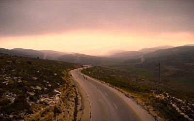 Part of the route of the Bible Marathon, from Rosh Ha’ayin to Shiloh. (Screen capture: YouTube)