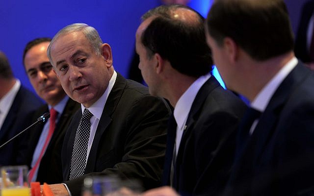 Prime Minister Benjamin Netanyahu (3r) meets with Mexican businessmen in Mexico City, September 14, 2017. (Prime Minister's Office) Prime Minister Benjamin Netanyahu (3r) meets with Mexican businessmen in Mexico City, September 14, 2017. (Prime Minister's Office)