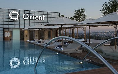 The rooftop infinity pool at Isrotel's newest hotel, The Orient, in Jerusalem. (Courtesy Ori Akerman)