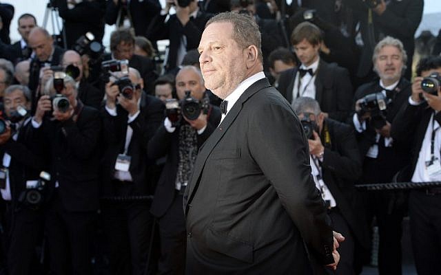 This file photo taken on May 24, 2013 shows US producer Harvey Weinstein posing on May 24, 2013 as he arrives for the screening of the film "The Immigrant" in Cannes. (AFP/ANNE-CHRISTINE POUJOULAT) This file photo taken on May 24, 2013 shows US producer Harvey Weinstein posing on May 24, 2013 as he arrives for the screening of the film "The Immigrant" in Cannes. (AFP/ANNE-CHRISTINE POUJOULAT)