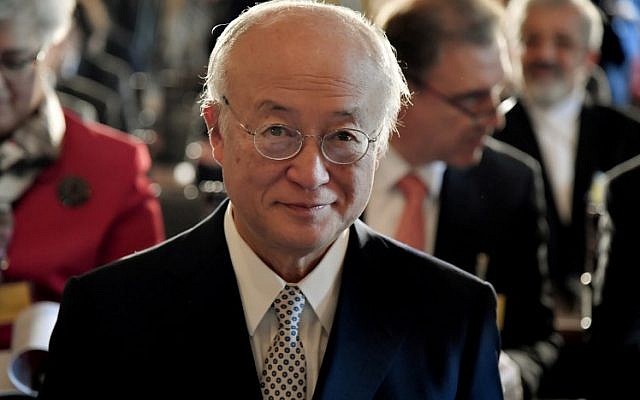 International Atomic Energy Agency (IAEA) director general Yukiya Amano delivers a speech during a meeting at Accademia dei Lincei in Rome on October 9, 2017. (AFP/ TIZIANA FABI) International Atomic Energy Agency (IAEA) director general Yukiya Amano delivers a speech during a meeting at Accademia dei Lincei in Rome on October 9, 2017. (AFP/ TIZIANA FABI)