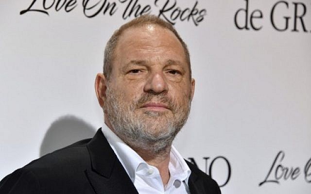 This file photo taken on May 23, 2017 shows US film producer Harvey Weinstein posing during a photocall as he arrives to attend the De Grisogono Party on the sidelines of the 70th Cannes Film Festival, at the Cap-Eden-Roc hotel in Antibes, near Cannes, southeastern France. (AFP/Yann COATSALIOU) This file photo taken on May 23, 2017 shows US film producer Harvey Weinstein posing during a photocall as he arrives to attend the De Grisogono Party on the sidelines of the 70th Cannes Film Festival, at the Cap-Eden-Roc hotel in Antibes, near Cannes, southeastern France. (AFP/Yann COATSALIOU)