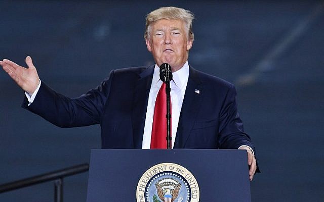US President Donald Trump speaks on tax reform, at Harrisburg International Airport on October 11, 2017 in Middletown, Pennsylvania. (AFP/ MANDEL NGAN) US President Donald Trump speaks on tax reform, at Harrisburg International Airport on October 11, 2017 in Middletown, Pennsylvania. (AFP/ MANDEL NGAN)