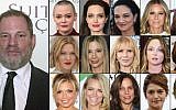This combination of pictures shows US producer Harvey Weinstein and (1st row from L) US actress Rose McGowan, US actress Angelina Jolie, Italian actress Asia Argento, US actress Gwyneth Paltrow, US actress Ashley Judd; (2nd row fromL) French actress Lea Seydoux, US actress Mira Sorvino, US actress Rosanna Arquette, US actress Louisette Geiss, British actress Kate Beckinsale; (3rd row fromL) Television reporter Lauren Sivan, US actress Jessica Barth, US producer Elizabeth Karlsen, French actress Emma De Caunes, and French actress Judith Godreche (AFP PHOTO / GETTY IMAGES NORTH AMERICA AND AFP PHOTO / STAFF)