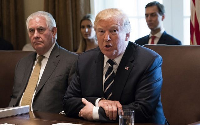 US President Donald Trump speaks during a Cabinet meeting at the White House on October 16, 2017. (AFP Photo/Saul Loeb) US President Donald Trump speaks during a Cabinet meeting at the White House on October 16, 2017. (AFP Photo/Saul Loeb)