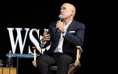 Film producer Jeffrey Katzenberg speaks at The Wall Street Journal's three-day D.Live technology conference in Laguna Beach, California, October 16, 2017. (AFP/Glenn CHAPMAN)