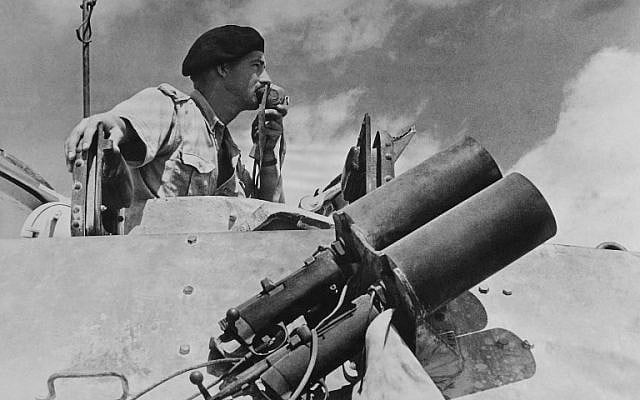 Commander of the Commonwealth and Allied forces gives instructions to tanks, in 1942 on the battlefield at El Alamein, about 60 miles (100 kilometers) west of Alexandria. (AFP)