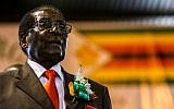 Zimbabwe President Robert Mugabe attending a meeting with the Zimbabwe National Liberation War Veterans Association in Harare, April 7, 2016. (AFP/Jekesai NJIKIZANA)