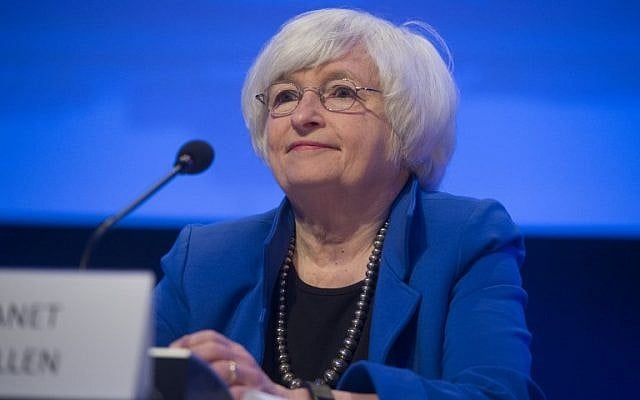 This file photo taken on October 15, 2017 shows Federal Reserve Chair Janet Yellen during the 32nd Annual Group of 30 (G30) International Banking Seminar in Washington, DC. ( AFP PHOTO / SAUL LOEB) This file photo taken on October 15, 2017 shows Federal Reserve Chair Janet Yellen during the 32nd Annual Group of 30 (G30) International Banking Seminar in Washington, DC. ( AFP PHOTO / SAUL LOEB)