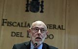 Spain's Attorney General Jose Manuel Maza speaks during a press conference at the Office of the Attonery General in Madrid on October 30, 2017. (AFP PHOTO / JAVIER SORIANO)