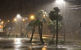 The eye of Hurricane Nate pushes ashore as a category 1 storm in Biloxi, Mississippi, October 7, 2017. (Mark Wallheiser/Getty Images/AFP)