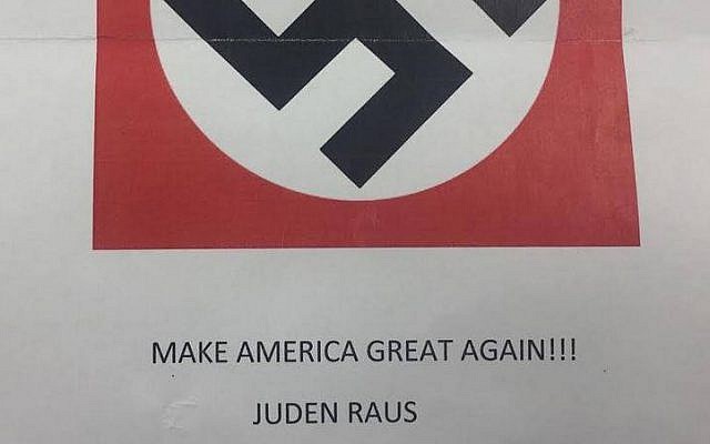 An anti-Semitic flier threatening Jews that was sent to a kosher bakery in Brooklyn. (Courtesy: Dov Hikind) An anti-Semitic flier threatening Jews that was sent to a kosher bakery in Brooklyn. (Courtesy: Dov Hikind)