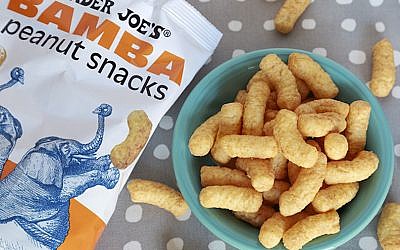 Trader Joe’s is now selling the popular Israeli snack Bamba. (Trader Joe’s via JTA)