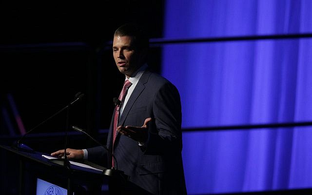 Donald Trump Jr. speaks during a fundraiser for Faulkner University, Thursday, Oct. 5, 2017, in Montgomery, Alabama. (AP Photo/Brynn Anderson) Donald Trump Jr. speaks during a fundraiser for Faulkner University, Thursday, Oct. 5, 2017, in Montgomery, Alabama. (AP Photo/Brynn Anderson)
