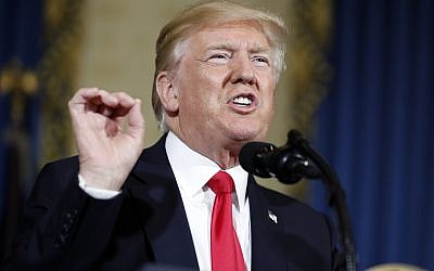 US President Donald Trump speaks about healthcare in the Blue Room of the White House in Washington, on July 24, 2017. (AP Photo/Alex Brandon)
