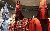 KKK robes on display as part of Baltimore artist Paul Rucker's installation entitled "Rewind," September 21, 2017. (Ivey DeJesus/PennLive.com via AP)