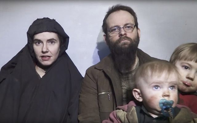 In this image from video released by Taliban Media in December 2016, Caitlan Coleman talks in the video while her Canadian husband Joshua Boyle holds their two children. (Taliban Media via AP) In this image from video released by Taliban Media in December 2016, Caitlan Coleman talks in the video while her Canadian husband Joshua Boyle holds their two children. (Taliban Media via AP)
