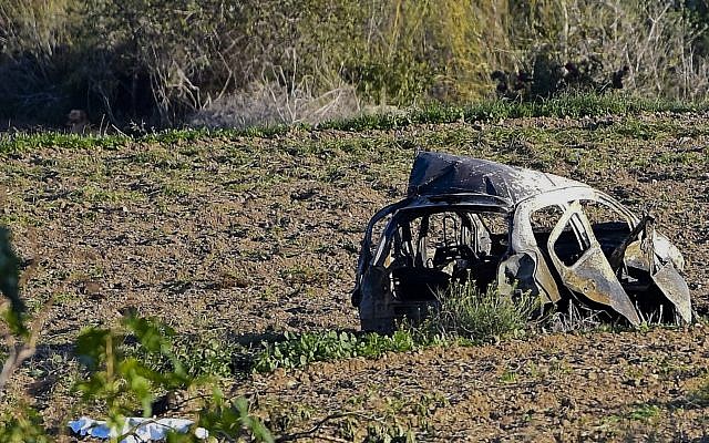 The wreckage of the car of investigative journalist Daphne Caruana Galizia lies next to a road in the town of Mosta, Malta, Monday, Oct. 16, 2017. (AP Photo/Rene Rossignaud) The wreckage of the car of investigative journalist Daphne Caruana Galizia lies next to a road in the town of Mosta, Malta, Monday, Oct. 16, 2017. (AP Photo/Rene Rossignaud)