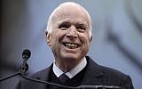 Senator John McCain (Republican-Arizona) receives the Liberty Medal from the National Constitution Center in Philadelphia, Monday, Oct. 16, 2017. (AP Photo/Matt Rourke)