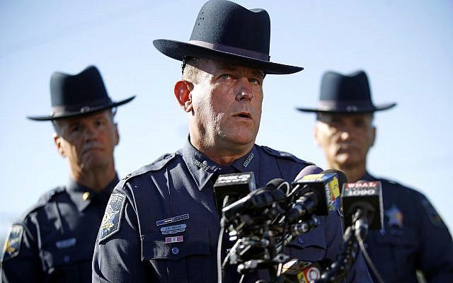 Harford County Sheriff Jeffrey Gahler speaks at a news conference following a shooting at a business park in the Edgewood area of Harford County, Maryland, Wednesday, Oct. 18, 2017. (AP Photo/Patrick Semansky) Harford County Sheriff Jeffrey Gahler speaks at a news conference following a shooting at a business park in the Edgewood area of Harford County, Maryland, Wednesday, Oct. 18, 2017. (AP Photo/Patrick Semansky)