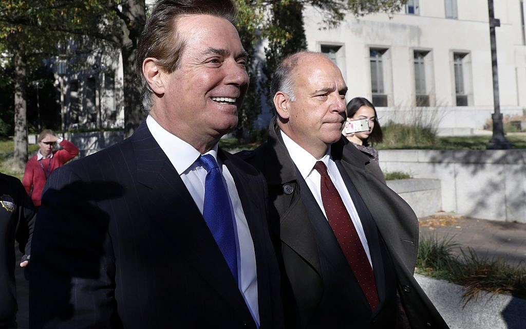 Paul Manafort, left, leaves Federal District Court in Washington, Monday, Oct. 30, 2017. (AP Photo/Alex Brandon) Paul Manafort, left, leaves Federal District Court in Washington, Monday, Oct. 30, 2017. (AP Photo/Alex Brandon)