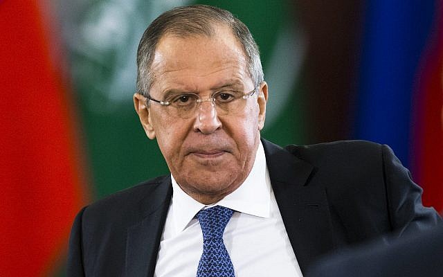 In this photo from October 5, 2017, Russian Foreign Minister Sergey Lavrov attends the talks between Russian President Vladimir Putin and Saudi Arabia's King Salman, at the Kremlin in Moscow, Russia. (AP Photo/Pavel Golovkin In this photo from October 5, 2017, Russian Foreign Minister Sergey Lavrov attends the talks between Russian President Vladimir Putin and Saudi Arabia's King Salman, at the Kremlin in Moscow, Russia. (AP Photo/Pavel Golovkin