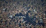 Legia fans during a Europa League match between Ajax and Legia at the Amsterdam ArenA stadium in Amsterdam, Netherlands, Thursday, February 23, 2017. (AP Photo/Peter Dejong)