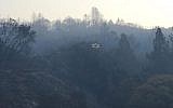 Surrounded by blackened vegetation, Camp Newman’s iconic hillside Star of David survived a wildfire in Northern California. (Courtesy of URJ Camp Newman)