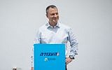 MK Erel Margalit casts his vote at a polling station in Jerusalem on July 10, 2017. (Yonatan Sindel/Flash90)