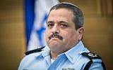 Israel Police Commissioner Roni Alsheich attends a committee meeting at the Knesset on July 11, 2017. (Yonatan Sindel/Flash90)