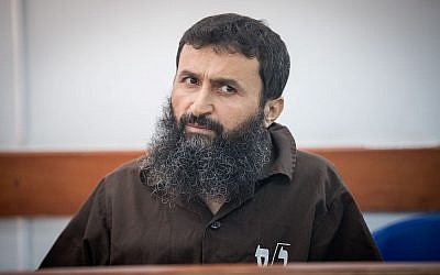 Ziad Awad at the Ofer military court on September 13, 2017. (Yonatan Sindel/Flash90)
