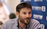 Jewish Home MK Bezalel Smotrich attends a party conference at Bar Ilan University on September 26, 2017. (Tomer Neuberg/Flash90)