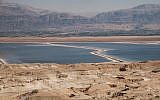 A view of the Dead Sea in southern Israel, on October 18, 2017. (Yaniv Nadav/Flash90)