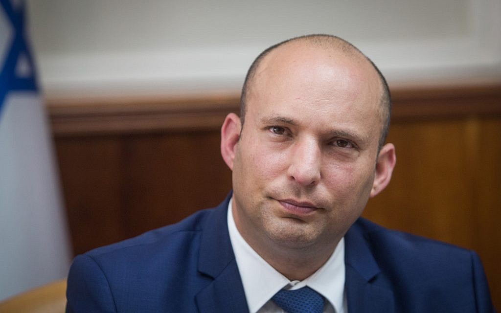 Education Minister Naftali Bennett attends the weekly cabinet meeting at the Prime Minister's Office in Jerusalem, October 22, 2017. (Alex Kolomoisky) Education Minister Naftali Bennett attends the weekly cabinet meeting at the Prime Minister's Office in Jerusalem, October 22, 2017. (Alex Kolomoisky)