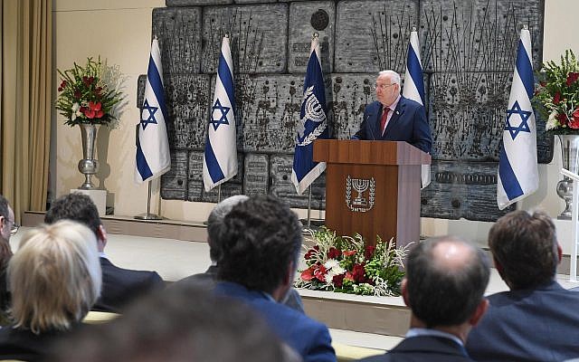 President Reuven Rivlin addressing the Christian Media Summit in Jerusalem, October 18, 2017 (Mark Neiman) President Reuven Rivlin addressing the Christian Media Summit in Jerusalem, October 18, 2017 (Mark Neiman)