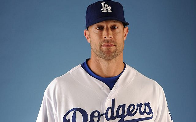 Gabe Kapler posing for a photo, February 25, 2011. (Harry How/Getty Images via JTA) Gabe Kapler posing for a photo, February 25, 2011. (Harry How/Getty Images via JTA)