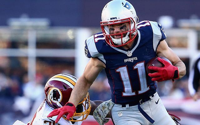 Julian Edelman playing against the Washington Redskins at Gillette Stadium in Foxboro, Massachusetts, November 8, 2015. (Maddie Meyer/Getty Images) Julian Edelman playing against the Washington Redskins at Gillette Stadium in Foxboro, Massachusetts, November 8, 2015. (Maddie Meyer/Getty Images)