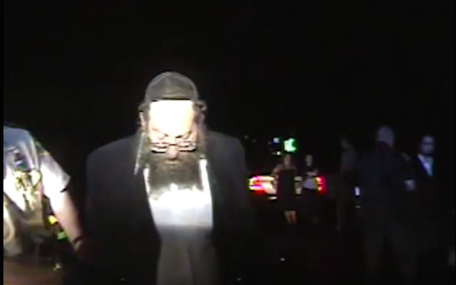 Rabbi Berl Fink being pulled over for speeding in Vermont. (Screenshot from Vermont State Police video) Rabbi Berl Fink being pulled over for speeding in Vermont. (Screenshot from Vermont State Police video)