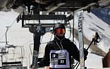 Skiers and snowboarders in the resort city of la Plagne, in the French ski area of the Alps, July 26, 2016. (Yaakov Naumi/FLASH90)