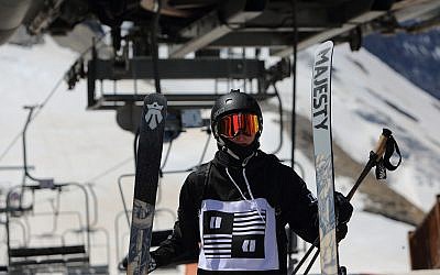 Skiers and snowboarders in the resort city of la Plagne, in the French ski area of the Alps, July 26, 2016. (Yaakov Naumi/FLASH90)