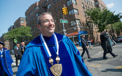 Rabbi Ari Berman at his investiture ceremony inaugurating him as president of Yeshiva University, September 10, 2017. (Courtesy)