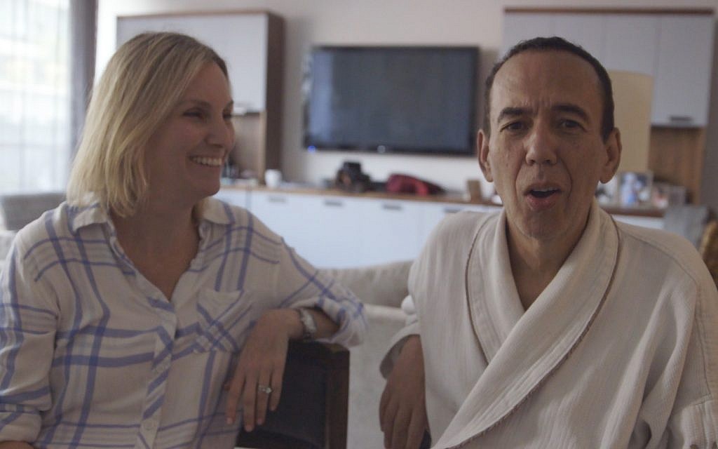 Gilbert Gottfried and wife Dara Kravitz. (Bingham Bryant/via JTA)