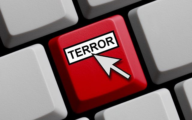 Illustrative image of computer keyboard with mouse arrow showing Terror online. (keport/iStock via Getty images) Illustrative image of computer keyboard with mouse arrow showing Terror online. (keport/iStock via Getty images)