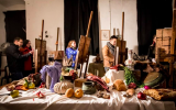 An Open Restaurants Jerusalem workshop in painting, November 2016 (Courtesy Tomer Foltyn)