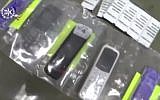 Illustrative: Smuggled cellphones discovered in an Israeli prison, October 2017 (Israel Police)