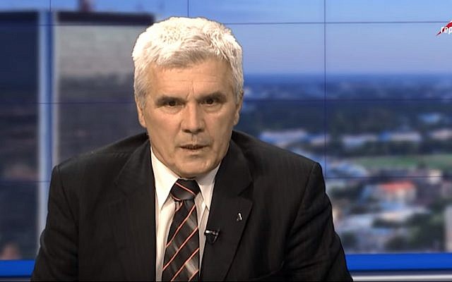 Tomasz Panfil, the historian responsible for education at the Polish Institute of National Remembrance, or IPN, seen in a TV interview on May 31, 2017. (screen capture: YouTube) Tomasz Panfil, the historian responsible for education at the Polish Institute of National Remembrance, or IPN, seen in a TV interview on May 31, 2017. (screen capture: YouTube)