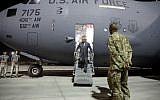 US Secretary of State Rex Tillerson steps off the plane, on October 24, 2017, at Al-Udeid Air Base, Qatar.   (AFP PHOTO / POOL / Alex Brandon)