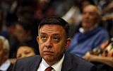 Avi Gabbay, head of the opposition Labor party, attends a conference of Israeli think tank Mitvim, the Israeli Institute for Regional Foreign Policies, in Jerusalem on November 1, 2017. (AFP PHOTO / MENAHEM KAHANA)